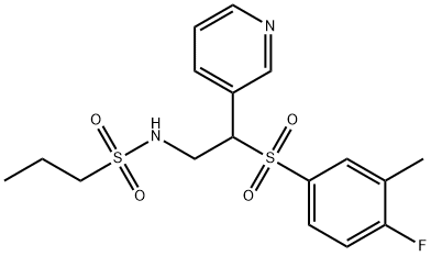 N-[2-(4-fluoro-3-methylphenyl)sulfonyl-2-pyridin-3-ylethyl]propane-1-sulfonamide Structural