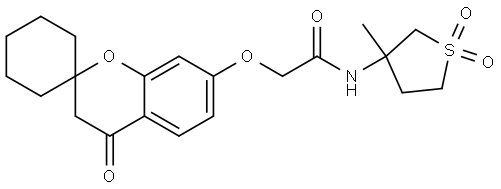 N-(3-methyl-1,1-dioxothiolan-3-yl)-2-(4-oxospiro[3H-chromene-2,1'-cyclohexane]-7-yl)oxyacetamide Structural