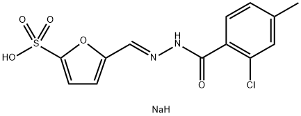 sodium 5-[(E)-[(2-chloro-4-methylbenzoyl)hydrazinylidene]methyl]furan-2-sulfonate Structural