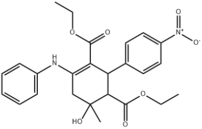 diethyl 4-anilino-6-hydroxy-6-methyl-2-(4-nitrophenyl)cyclohex-3-ene-1,3-dicarboxylate Structural