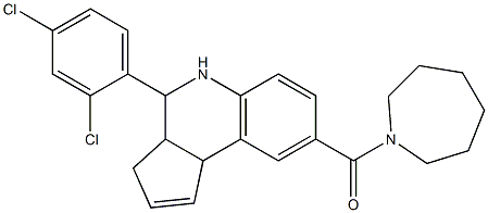azepan-1-yl-[4-(2,4-dichlorophenyl)-3a,4,5,9b-tetrahydro-3H-cyclopenta[c]quinolin-8-yl]methanone Structural