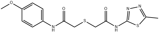 N-(4-methoxyphenyl)-2-[2-[(5-methyl-1,3,4-thiadiazol-2-yl)amino]-2-oxoethyl]sulfanylacetamide Structural