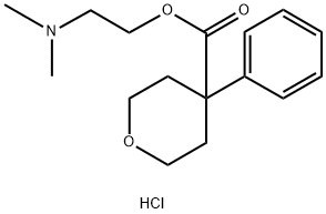 dimethyl-[2-(4-phenyloxane-4-carbonyl)oxyethyl]azanium chloride Structural