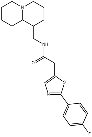 N-(2,3,4,6,7,8,9,9a-octahydro-1H-quinolizin-1-ylmethyl)-2-[2-(4-fluorophenyl)-1,3-thiazol-5-yl]acetamide Structural