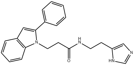 N-[2-(1H-imidazol-5-yl)ethyl]-3-(2-phenylindol-1-yl)propanamide Structural