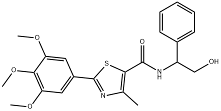 N-(2-hydroxy-1-phenylethyl)-4-methyl-2-(3,4,5-trimethoxyphenyl)-1,3-thiazole-5-carboxamide Structural