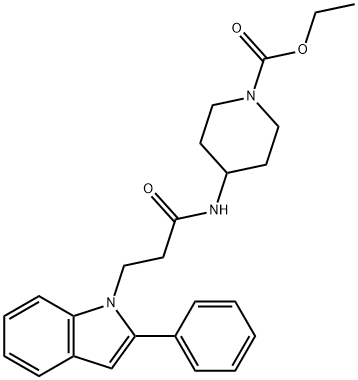 ethyl 4-[3-(2-phenylindol-1-yl)propanoylamino]piperidine-1-carboxylate Structural