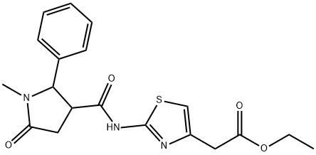 ethyl 2-[2-[(1-methyl-5-oxo-2-phenylpyrrolidine-3-carbonyl)amino]-1,3-thiazol-4-yl]acetate Structural