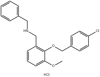 N-[[2-[(4-chlorophenyl)methoxy]-3-methoxyphenyl]methyl]-1-phenylmethanamine hydrochloride Structural