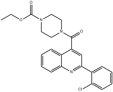 ethyl 4-[2-(2-chlorophenyl)quinoline-4-carbonyl]piperazine-1-carboxylate Structural