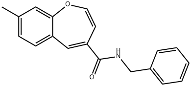 N-benzyl-8-methyl-1-benzoxepine-4-carboxamide Structural