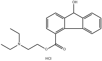 diethyl-[2-(9-hydroxy-9H-fluorene-4-carbonyl)oxyethyl]azanium chloride Structural