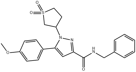 N-benzyl-1-(1,1-dioxothiolan-3-yl)-5-(4-methoxyphenyl)pyrazole-3-carboxamide Structural