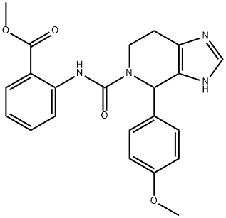 methyl 2-[[4-(4-methoxyphenyl)-1,4,6,7-tetrahydroimidazo[4,5-c]pyridine-5-carbonyl]amino]benzoate Structural