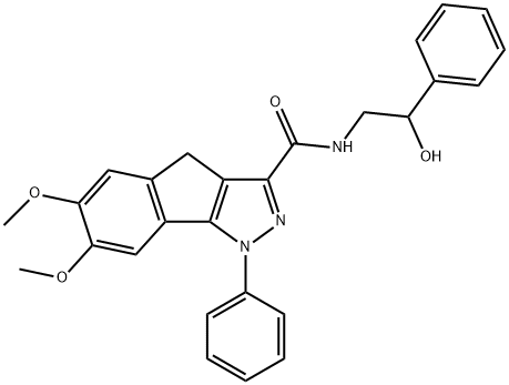 N-(2-hydroxy-2-phenylethyl)-6,7-dimethoxy-1-phenyl-4H-indeno[1,2-c]pyrazole-3-carboxamide Structural
