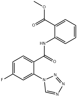 methyl 2-[[4-fluoro-2-(tetrazol-1-yl)benzoyl]amino]benzoate Structural