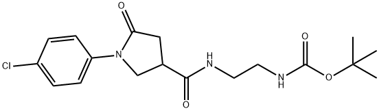 tert-butyl N-[2-[[1-(4-chlorophenyl)-5-oxopyrrolidine-3-carbonyl]amino]ethyl]carbamate Structural