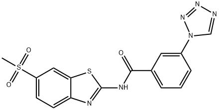 N-(6-methylsulfonyl-1,3-benzothiazol-2-yl)-3-(tetrazol-1-yl)benzamide Structural