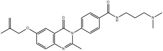 N-[3-(dimethylamino)propyl]-4-[2-methyl-6-(2-methylprop-2-enoxy)-4-oxoquinazolin-3-yl]benzamide Structural