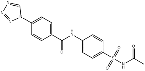 N-[4-(acetylsulfamoyl)phenyl]-4-(tetrazol-1-yl)benzamide Structural