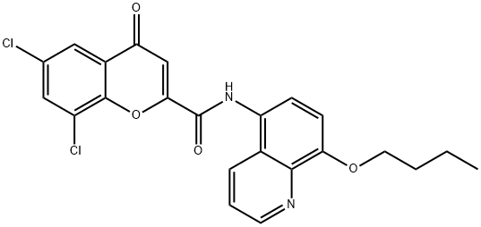 N-(8-butoxyquinolin-5-yl)-6,8-dichloro-4-oxochromene-2-carboxamide Structural