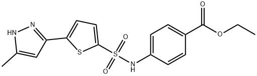 ethyl 4-[[5-(5-methyl-1H-pyrazol-3-yl)thiophen-2-yl]sulfonylamino]benzoate Structural