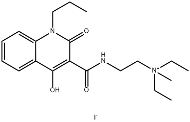 diethyl-[2-[(4-hydroxy-2-oxo-1-propylquinoline-3-carbonyl)amino]ethyl]-methylazanium iodide Structural