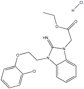 ethyl 2-[3-[2-(2-chlorophenoxy)ethyl]-2-iminobenzimidazol-1-yl]acetate hydrochloride Structural