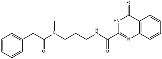 N-[3-[methyl-(2-phenylacetyl)amino]propyl]-4-oxo-1H-quinazoline-2-carboxamide Structural
