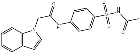 N-[4-(acetylsulfamoyl)phenyl]-2-indol-1-ylacetamide Structural
