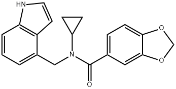 N-cyclopropyl-N-(1H-indol-4-ylmethyl)-1,3-benzodioxole-5-carboxamide Structural