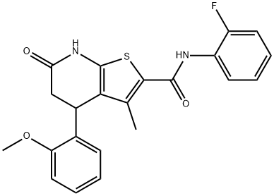 N-(2-fluorophenyl)-4-(2-methoxyphenyl)-3-methyl-6-oxo-5,7-dihydro-4H-thieno[2,3-b]pyridine-2-carboxamide Structural