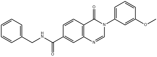 N-benzyl-3-(3-methoxyphenyl)-4-oxoquinazoline-7-carboxamide Structural