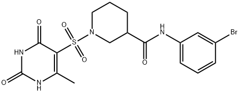 N-(3-bromophenyl)-1-[(6-methyl-2,4-dioxo-1H-pyrimidin-5-yl)sulfonyl]piperidine-3-carboxamide Structural