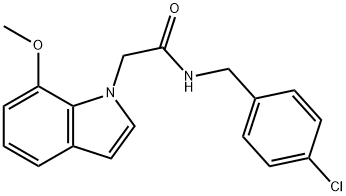 N-[(4-chlorophenyl)methyl]-2-(7-methoxyindol-1-yl)acetamide Structural