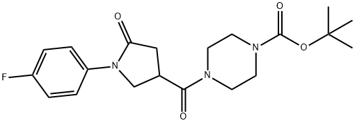 tert-butyl 4-[1-(4-fluorophenyl)-5-oxopyrrolidine-3-carbonyl]piperazine-1-carboxylate Structural