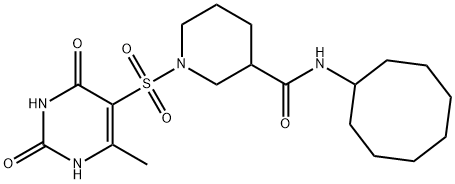 N-cyclooctyl-1-[(6-methyl-2,4-dioxo-1H-pyrimidin-5-yl)sulfonyl]piperidine-3-carboxamide Structural