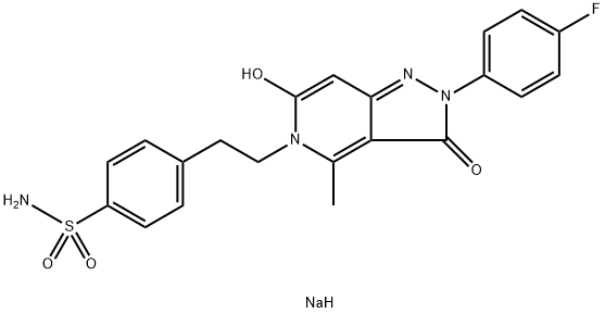 sodium 2-(4-fluorophenyl)-4-methyl-3-oxo-5-[2-(4-sulfamoylphenyl)ethyl]pyrazolo[4,3-c]pyridin-6-olate Structural