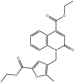 ethyl 1-[(5-ethoxycarbonyl-2-methylfuran-3-yl)methyl]-2-oxoquinoline-4-carboxylate Structural