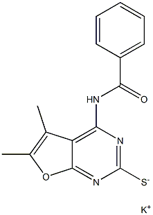 potassium 4-benzamido-5,6-dimethylfuro[2,3-d]pyrimidine-2-thiolate Structural