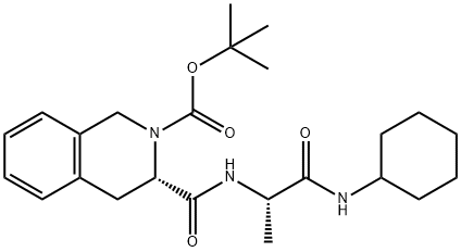 tert-butyl (3S)-3-[[(2S)-1-(cyclohexylamino)-1-oxopropan-2-yl]carbamoyl]-3,4-dihydro-1H-isoquinoline-2-carboxylate Structural
