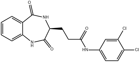 N-(3,4-dichlorophenyl)-3-[(3S)-2,5-dioxo-3,4-dihydro-1H-1,4-benzodiazepin-3-yl]propanamide Structural