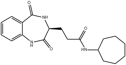 N-cycloheptyl-3-[(3S)-2,5-dioxo-3,4-dihydro-1H-1,4-benzodiazepin-3-yl]propanamide Structural