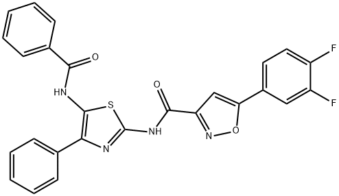 N-(5-benzamido-4-phenyl-1,3-thiazol-2-yl)-5-(3,4-difluorophenyl)-1,2-oxazole-3-carboxamide Structural