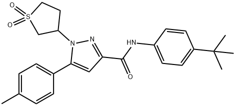 N-(4-tert-butylphenyl)-1-(1,1-dioxothiolan-3-yl)-5-(4-methylphenyl)pyrazole-3-carboxamide Structural