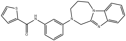 N-[3-(1,3,4,5-tetrahydro-[1,4]diazepino[1,2-a]benzimidazol-2-yl)phenyl]thiophene-2-carboxamide Structural