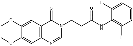 N-(2,6-difluorophenyl)-3-(6,7-dimethoxy-4-oxoquinazolin-3-yl)propanamide Structural