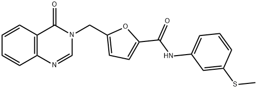 N-(3-methylsulfanylphenyl)-5-[(4-oxoquinazolin-3-yl)methyl]furan-2-carboxamide Structural