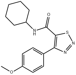 N-cyclohexyl-4-(4-methoxyphenyl)thiadiazole-5-carboxamide Structural