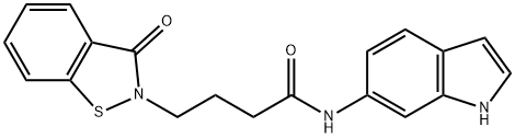 N-(1H-indol-6-yl)-4-(3-oxo-1,2-benzothiazol-2-yl)butanamide Structural